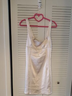 Cream Satin Slip Dress Princess Poly